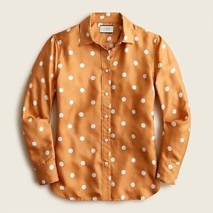 J.Crew slim-fit twill shirt in dots size 6 NWT